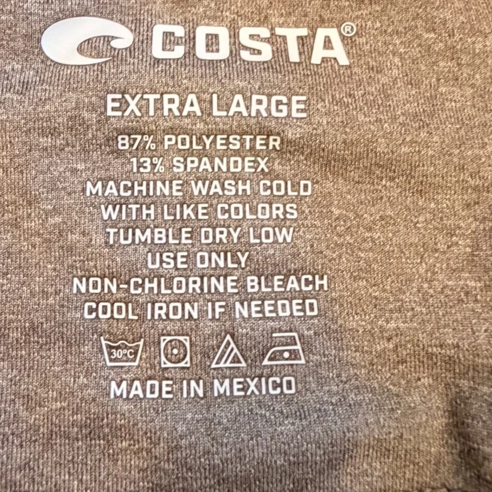 Costa Del Mar Mens‎ XL Gray Heather Quarter Zip Performance Pullover Long Sleeve